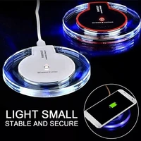 smart qi wireless charger metal intelligent charge type quick charge round smart charging base pad stylish high speed charger