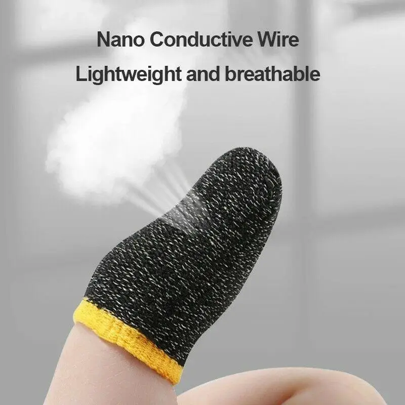 

1 Pair Ultra-thin Fiber Finger Thumb Gloves Sweat Proof Finger Cots For Game