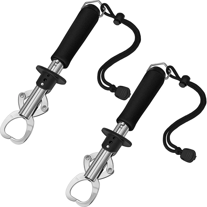 

2 Pcs Fish Lip Gripper Fishing Scale 304 Stainless Steel Fish Holder 55 Pound Fish Lip Grip Tool With Weight Scale