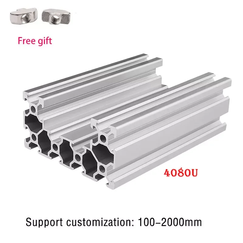 

Алюминиевый профиль 4080U V-Slot Экструзионная рамка CNC 3D принтер для лазерного гравировального станка камера слайдер мебель 100-1200 мм