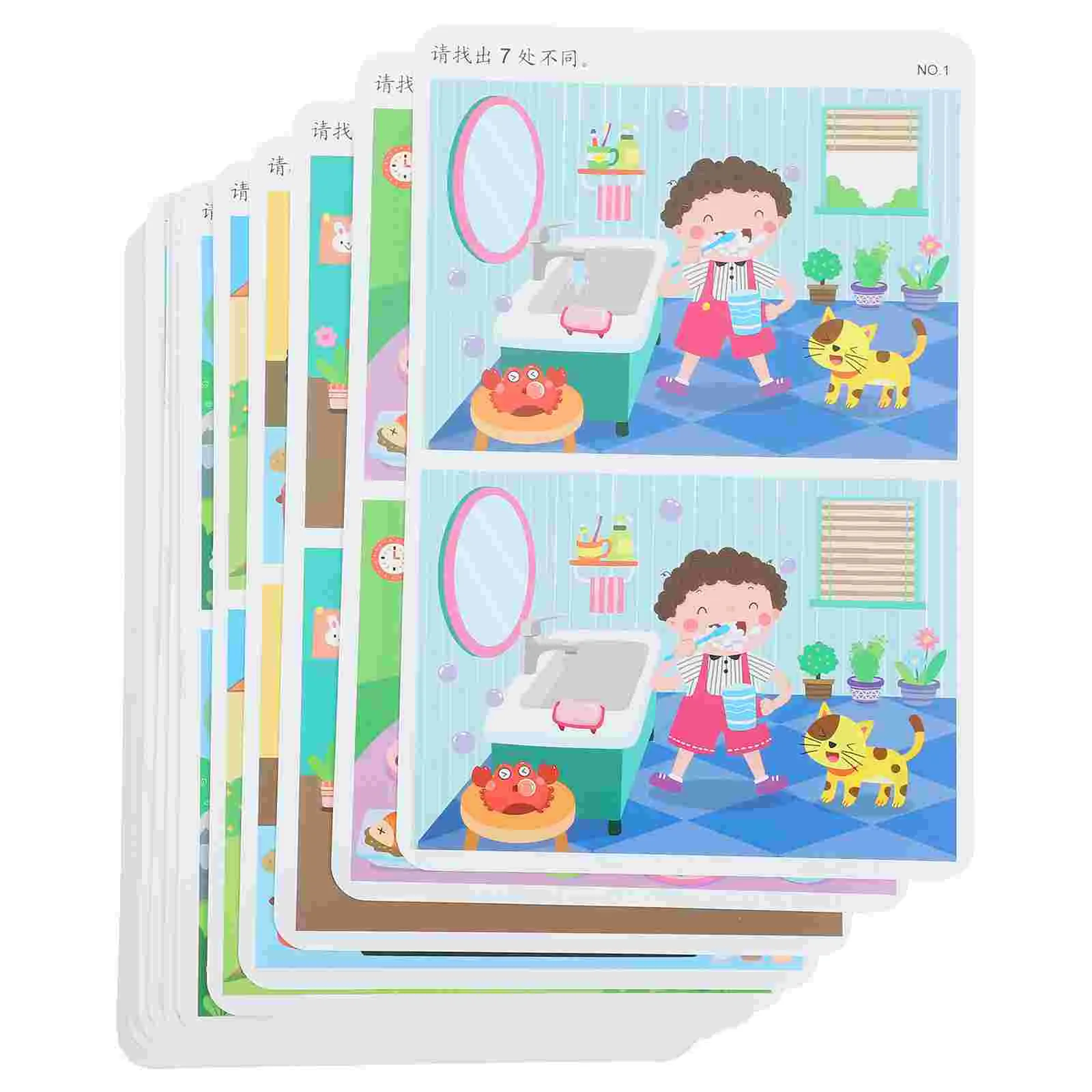 

Поиск карт фокусировка обучение детские игрушки дошкольные различия точечные различия бумага Монтессори