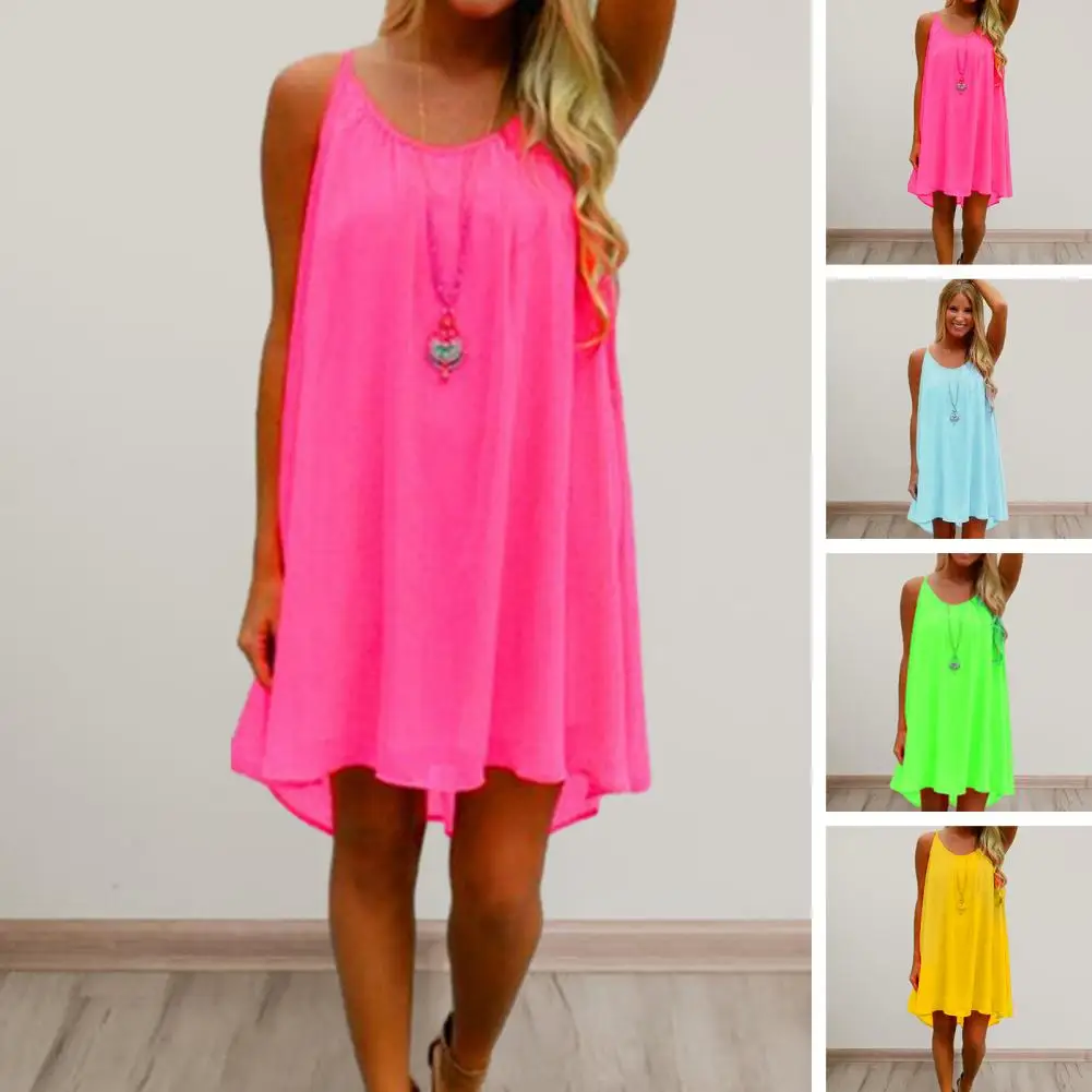 

Women's Summer Dress Summer Sling Chiffon Dress Beach Dress Suspenders Beach Short Dress Swimwear