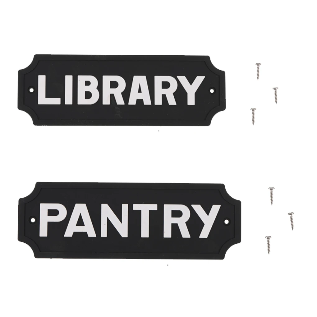 

Door Plaque Garden Library Pantry Sign Decorative Black Plate Warning Decor Home Supplies Entrance Indicator Decoration PANTRY