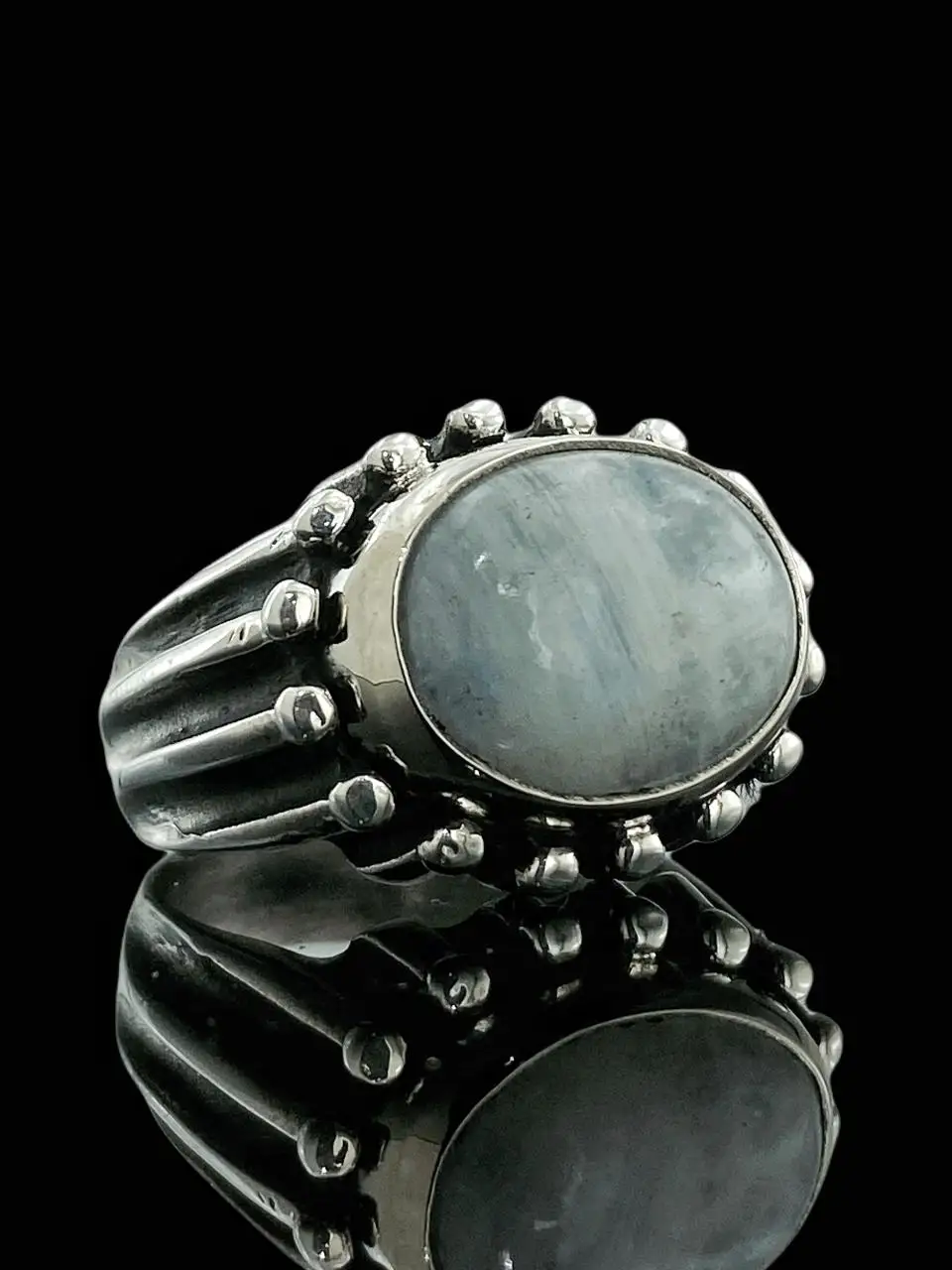 

Custom Design Hand Production Moon Stone 925 Silver Ring