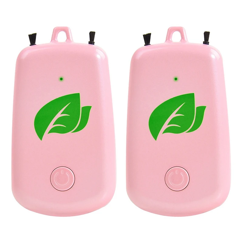 

2X Hanging Neck Air Purifier, Wearable Portable Car Oxygen Bar, USB Rechargeable Negative Ion Air Purifier Pink