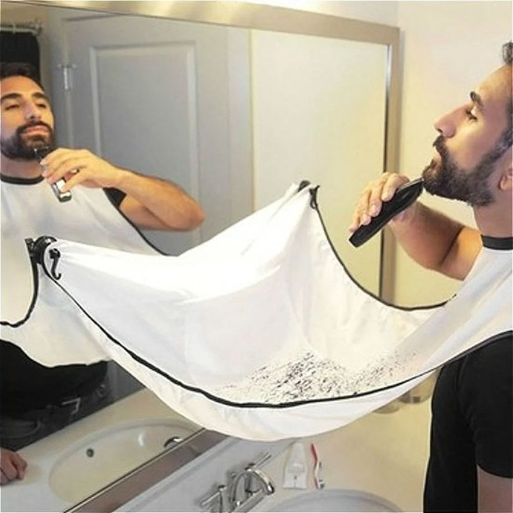 1pc Men Beards Shaving Aprons Creative Wall Mirror Suction Haircut Wrap Cape Home Salon Moustache Beard Shaving Apron