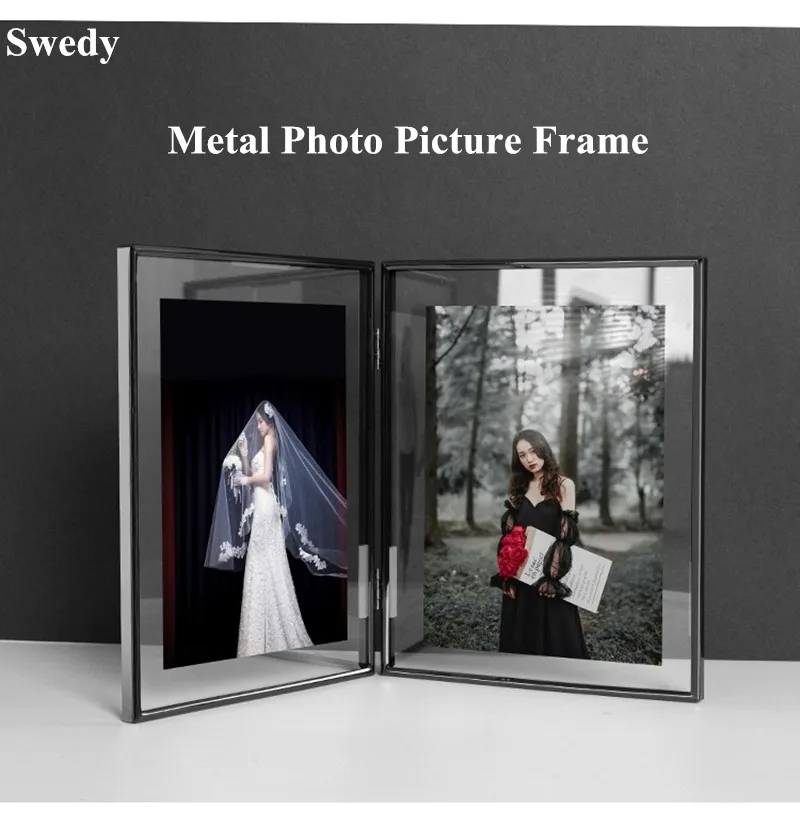 8 Inch Acrylic Self Standing Photo Picture Frame Wedding Gift Metal Table Menu Sign Holder Display Stand