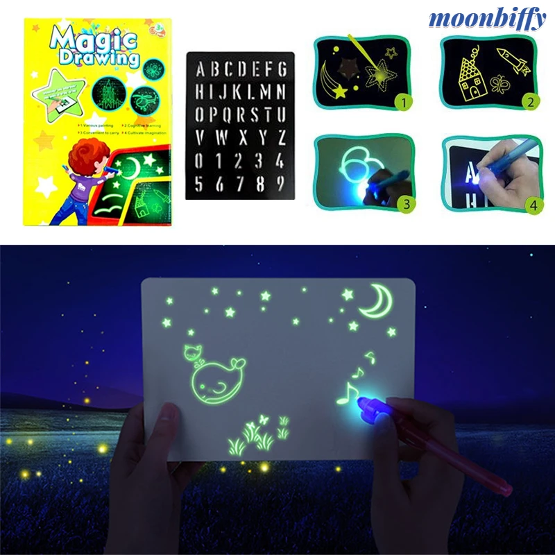 

A3 A4 A5 LED DIY Luminous Drawing Board Graffiti Doodle Drawing Tablet Magic Draw with Light-Fun Fluorescent Pen Educational Toy