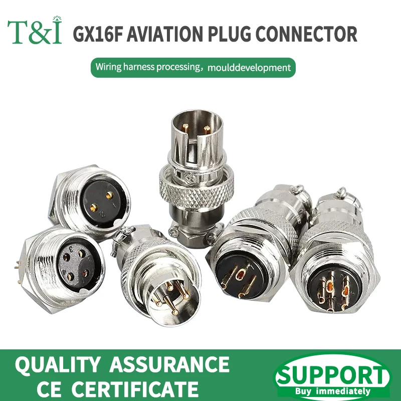 Aviation plug female base 16MF-2/3/4/5/6/7/8pins male and female reverse connector GX16MM DF16 Plate front installation