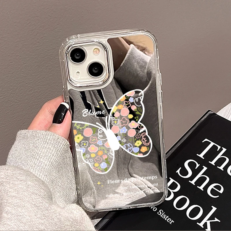 

Makeup Mirror Case For Iphone 14 11 12 Pro Max Case Iphone11 11 12 14 X XR XS Max Black Phone Cover Butterfly Mirror 14 13 Capa