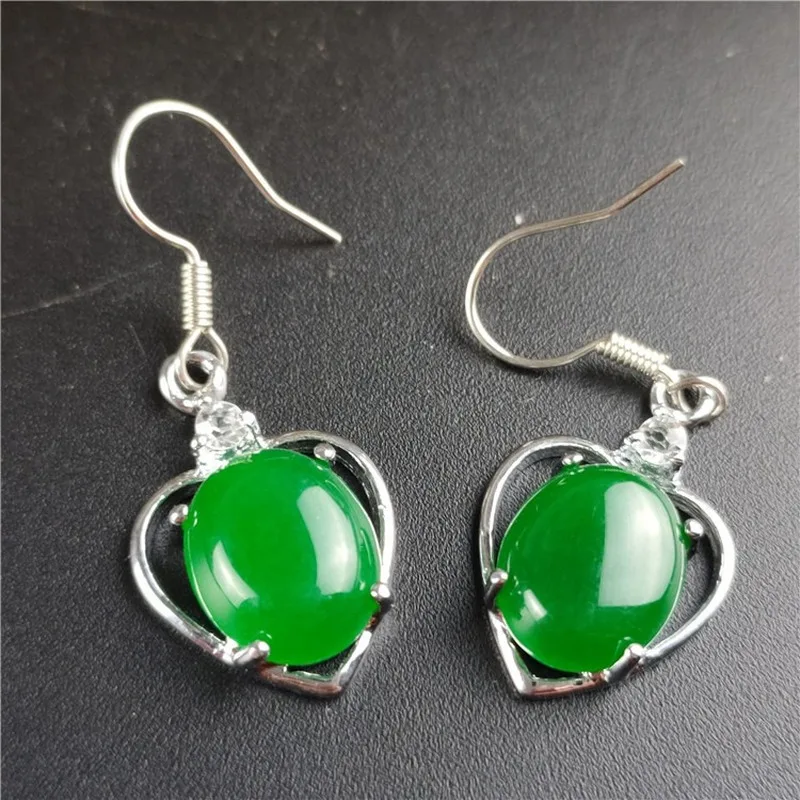 

Natural Green Chalcedony Hand Carved 925 Silver Inlaid Drop Earrings Fashion Jewelry Men's and Women's Earrings Buy 1 Get 1 FREE