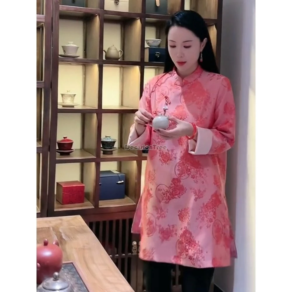 2024 китайский стиль Улучшенный принт с диагональной передней пряжкой Топ Чонсам