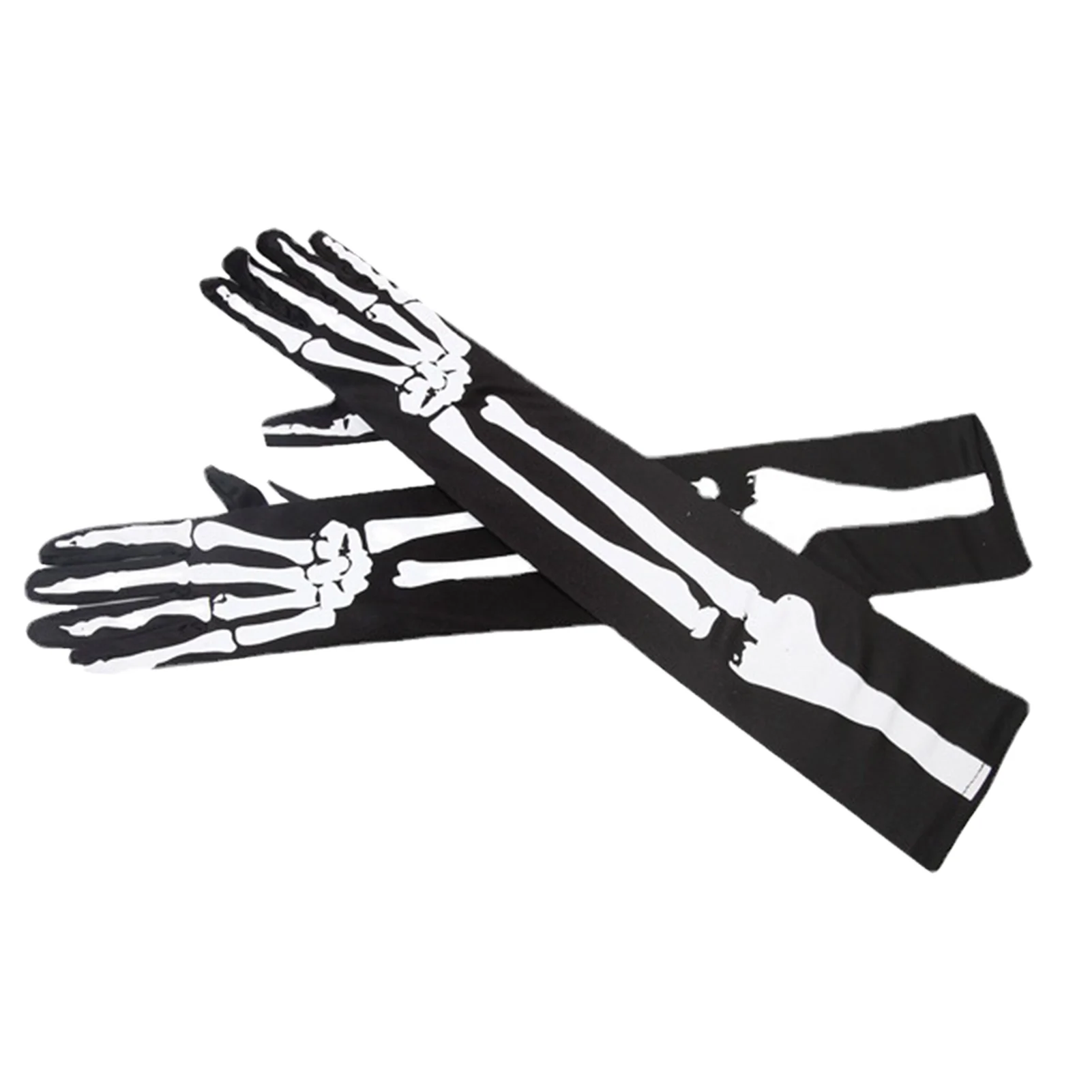 

Перчатки с черепом, вязаные эластичные перчатки с черепом, черно-белые перчатки с закрытыми пальцами, длинные перчатки с когтями, добавляют ...