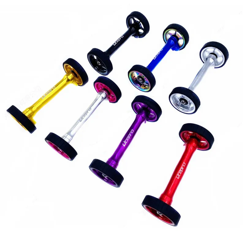 

For Brompton Folding Bike Rear Racks Easywheel Extension Bar Widened Thickening Bearing Easy Wheel Telescopic Rod