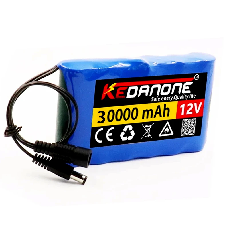 Портативный аккумулятор 12 В 30000 мАч стандартная емкость батарея постоянного тока