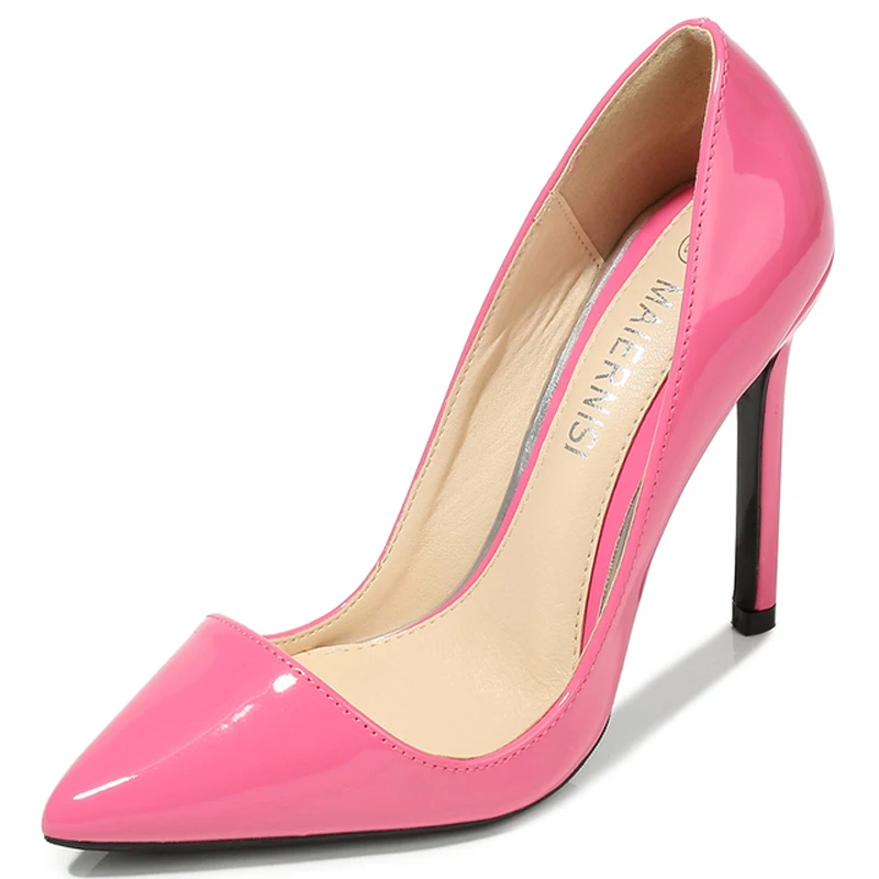 

2022 Candy Colors Woman Pumps Patent Leather High Heels Plus Size 35-47 Stiletto Heels 11 Cm Heeled Shoes Women Wedding Shoes