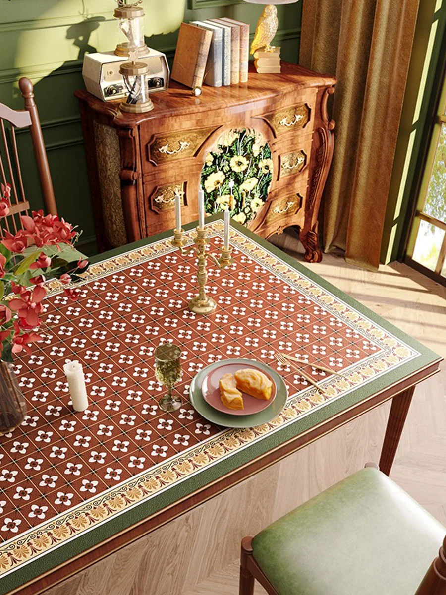 

European Entry Lux Tablecloth Simple Modern Waterproof Oilproof and Heatproof Disposable Silicone Leather Coffee Table