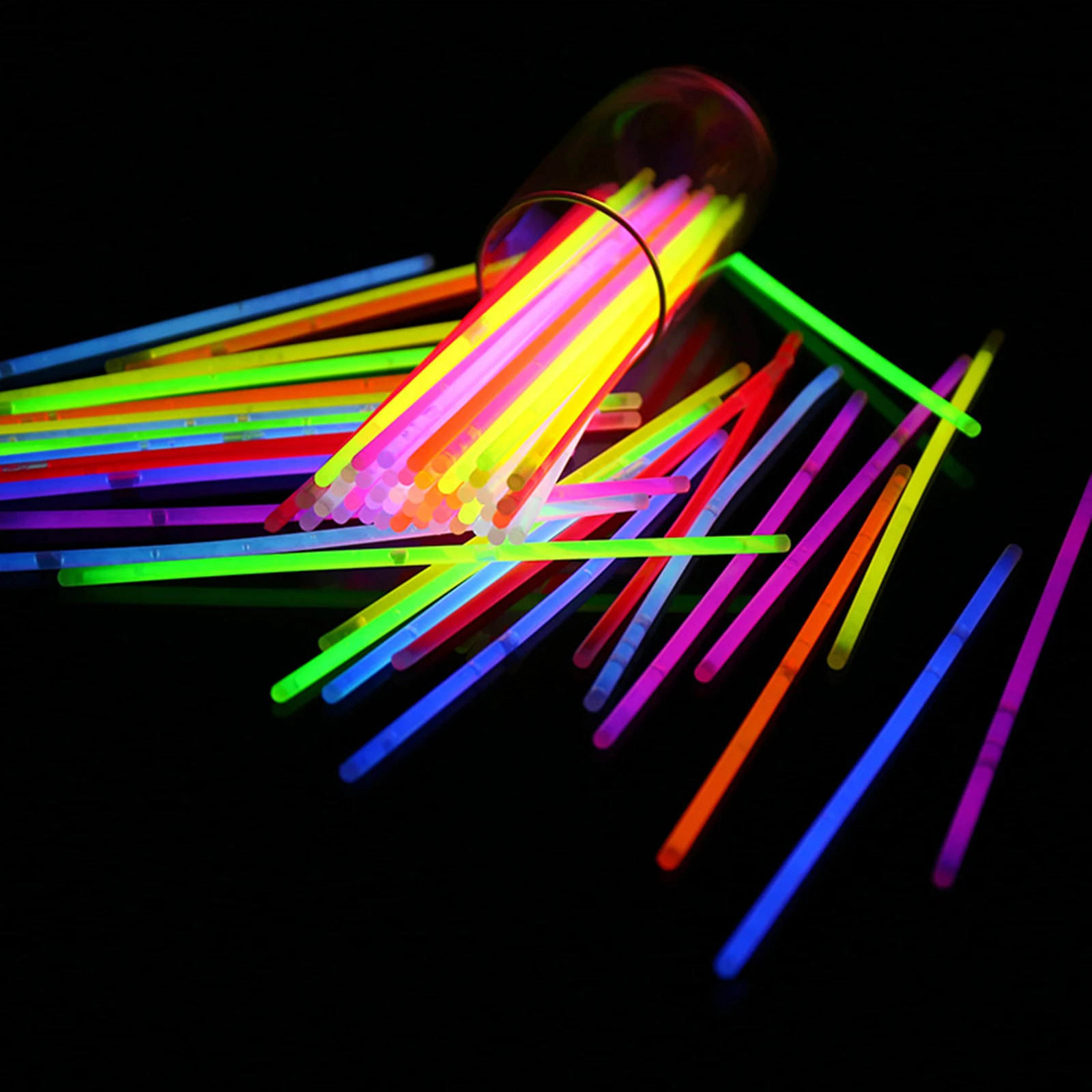 

100Pcs Party Fluorescence Light Sticks DIY Bracelets Necklaces Neon Wedding Party Stickers for Kids Adults Gift
