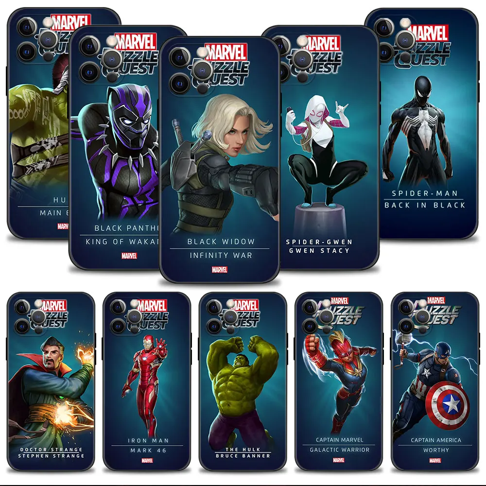

For iPhone 14 X 13 XR 8 XS 11 12 Pro Max 7 Plus 6S 5 6 Mini 5S SE2 SE Cover Casing Capinha Marvel Avenger Spiderman Iron Man