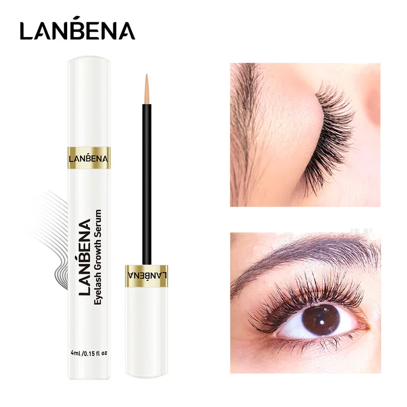

LANBENA Eyelash Eyebrow Enhancer Growth Serum Longer Fuller Thicker Eye Lashes Rapid Treatment Extend Lash Nourish Essence 4.5ml