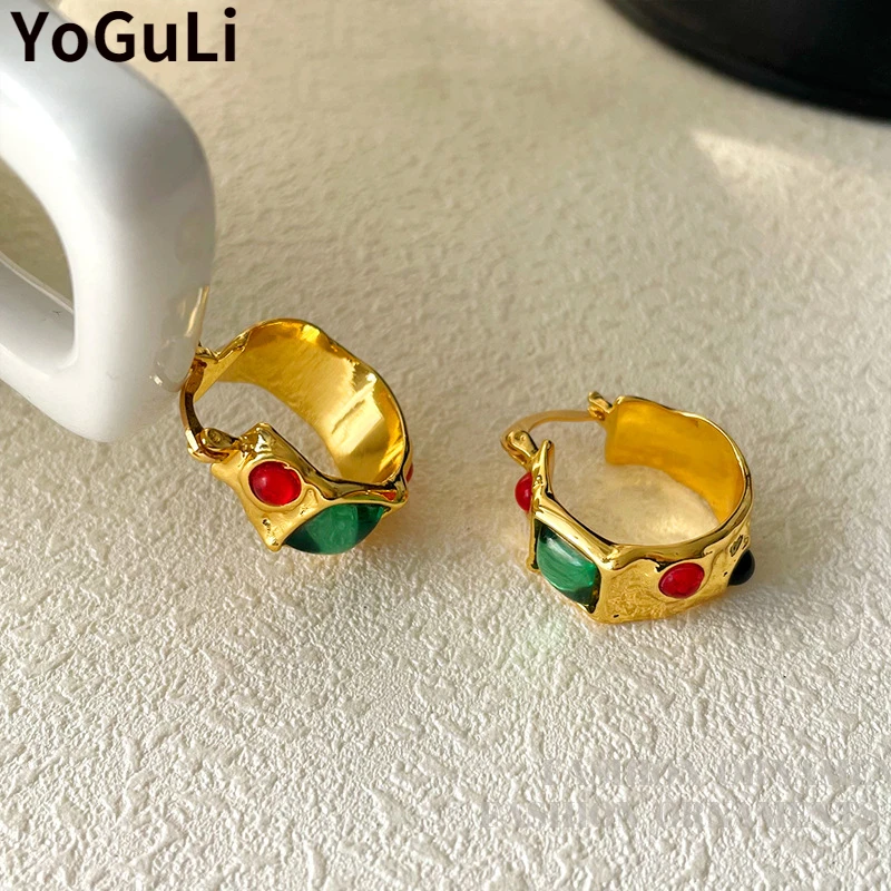 

Fashion Jewelry Vintage Statement Earrings 2022 New Trend Gold Color Resin Drop Earrings For Women Party Gifts