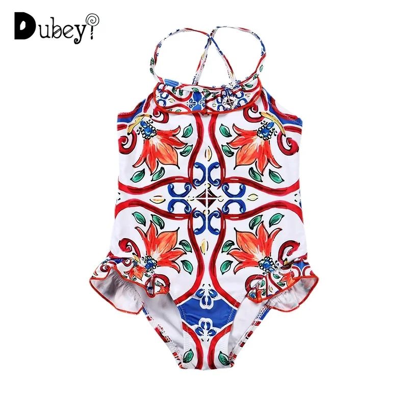 Детские купальники для девочек купальные костюмы Цельный купальник детей бикини
