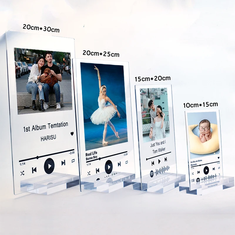 Customized Spotify Code Acrylic Music Board Custom Personal Photos Couple Photo Favorite Song Album Cover Photo Album Plaque