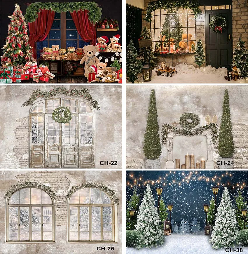 

Christmas Backdrop Fireplace Winter Window Santa Claus Xmas Photocall Photography Background Photobooth Banner Photo Shoot Props