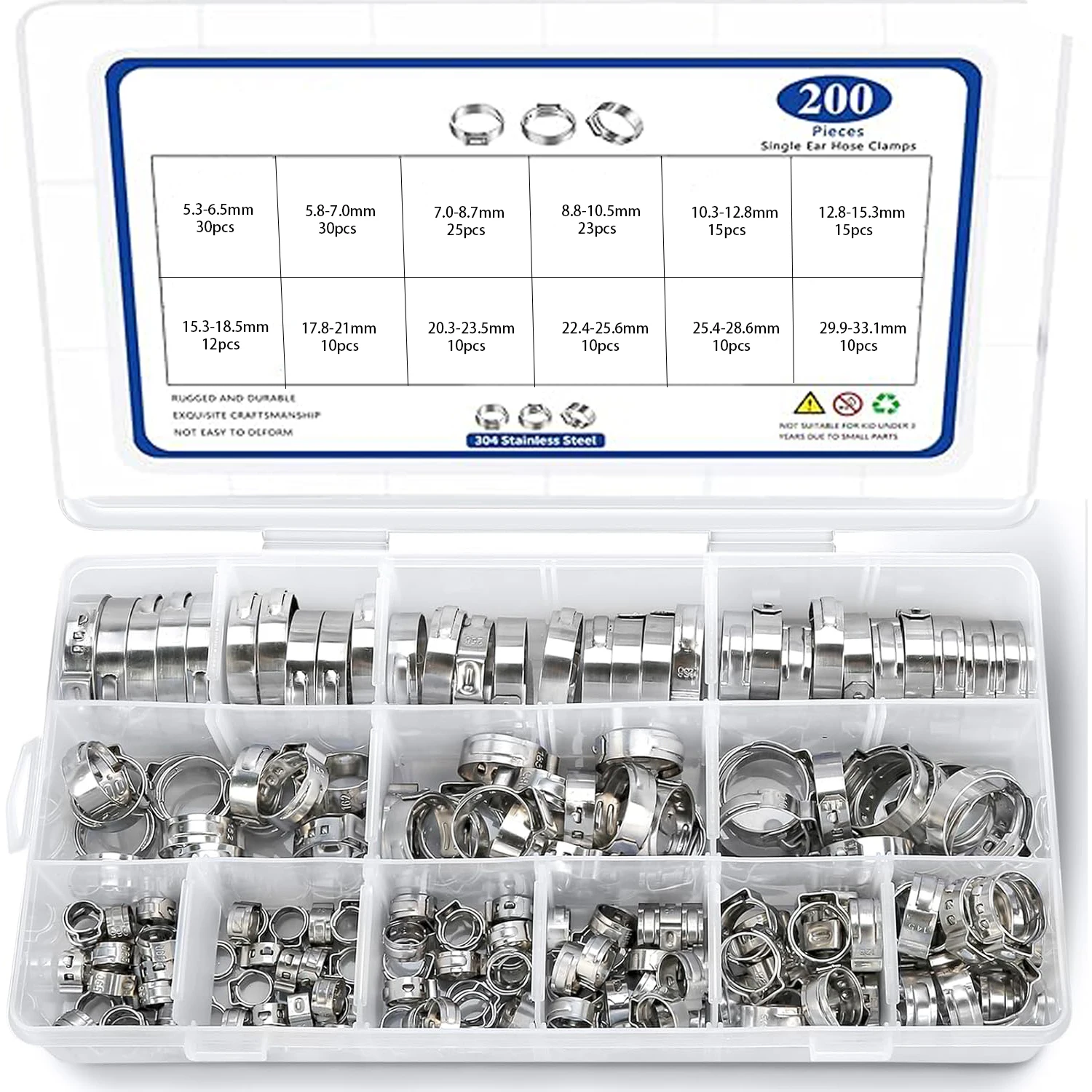 

Комплект хомутов YISEONG из нержавеющей стали 200 шт.
