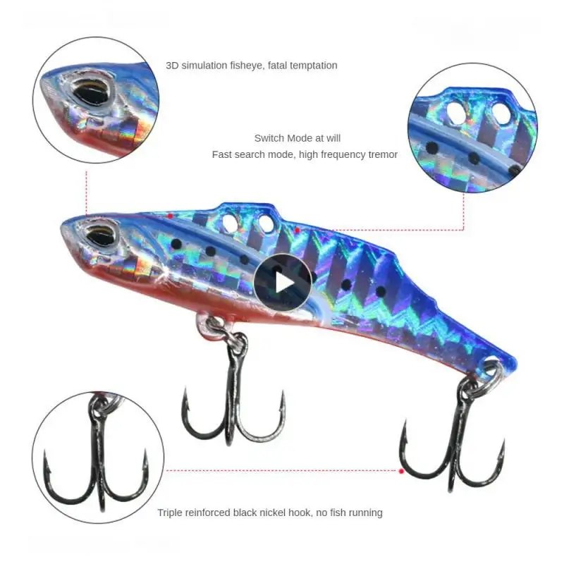 

New High Frequency Tremor Fishing Tackle With Hook Sharp Fishing Lures Vib Fake Bait Fishing Gear Creek Wobblers Luya Bait