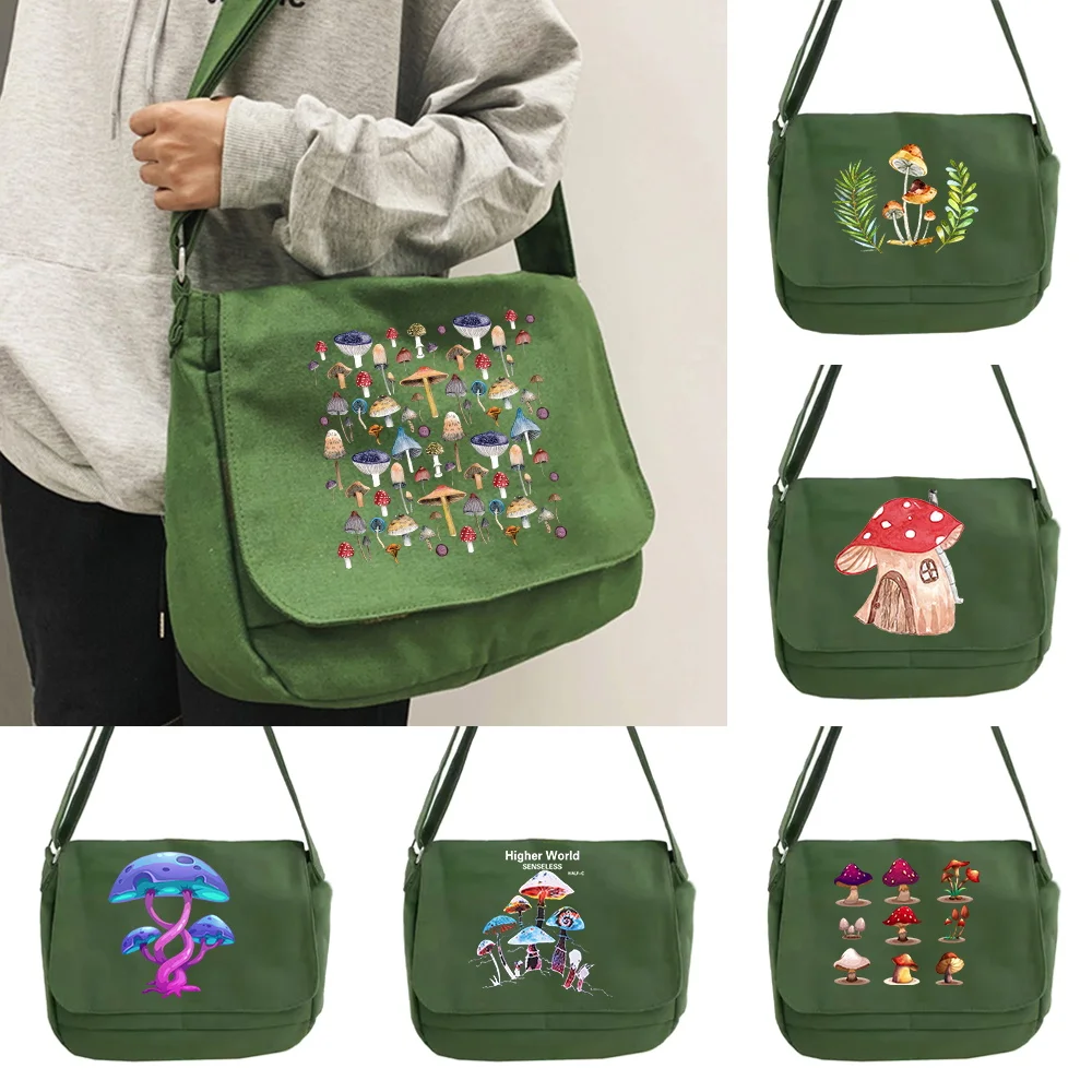 Сумка-мессенджер валюта многофункциональная сумка-мессенджер японская Ретро Студенческая Модная Портативная сумка на одно плечо с рисунком грибов