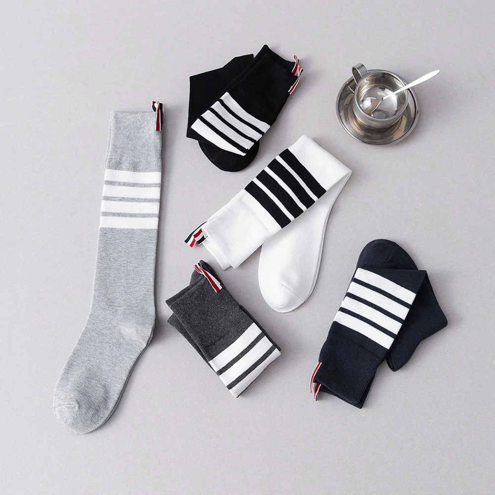 Japanese style JK sweet cute Fashion Middle High Tube Calf Girl socks women long multicolor striped cotton socks Pile socks