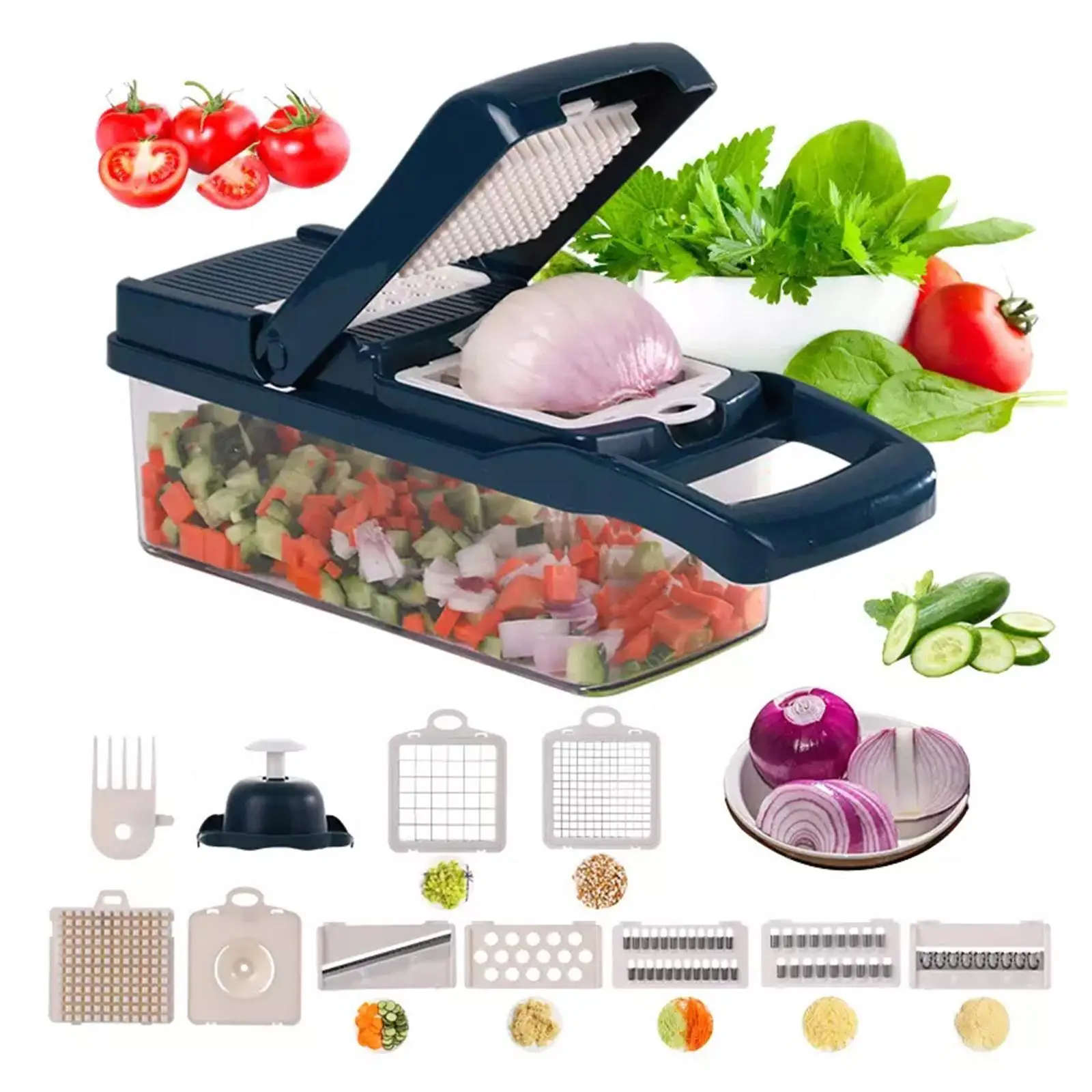 

Multifunctional Vegetable Cutter Grater shredders slicer with basket fruit potato chopper With Basket Fruit Potato Chopper