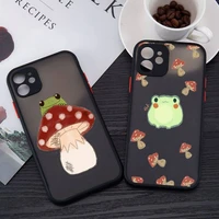 frog cute cartoon animal phone case matte transparent for iphone 7 8 11 12 13 plus mini x xs xr pro max cover