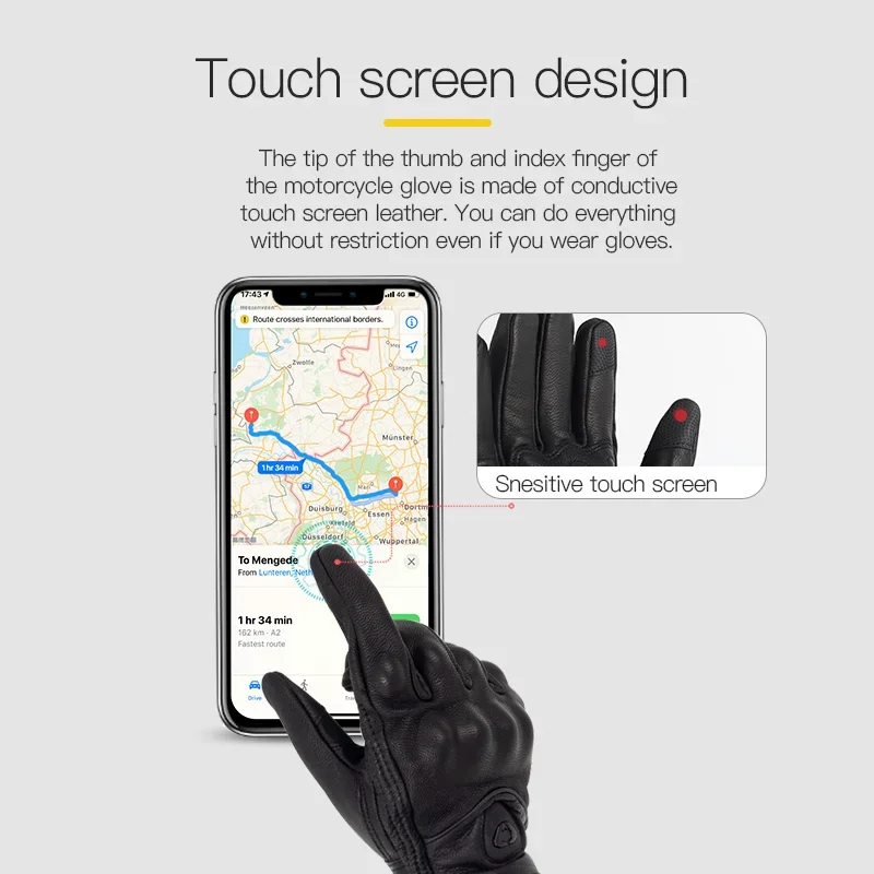 SOMAN мотоциклетные перчатки кожаные мужские и женские Guantes Moto водонепроницаемые