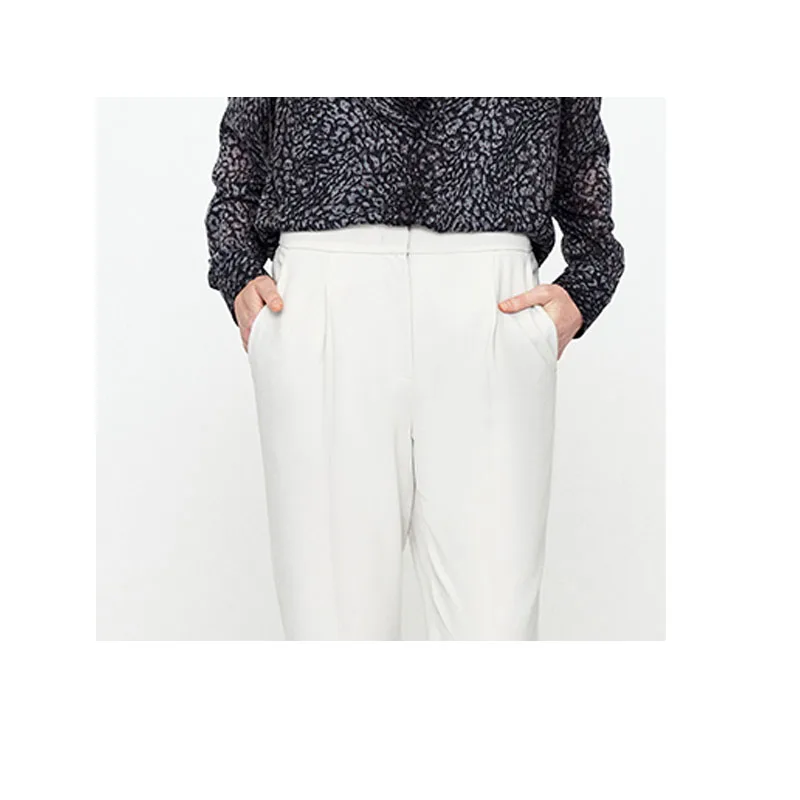 Роскошные атласные триацетатные женские весенне-летние укороченные брюки с