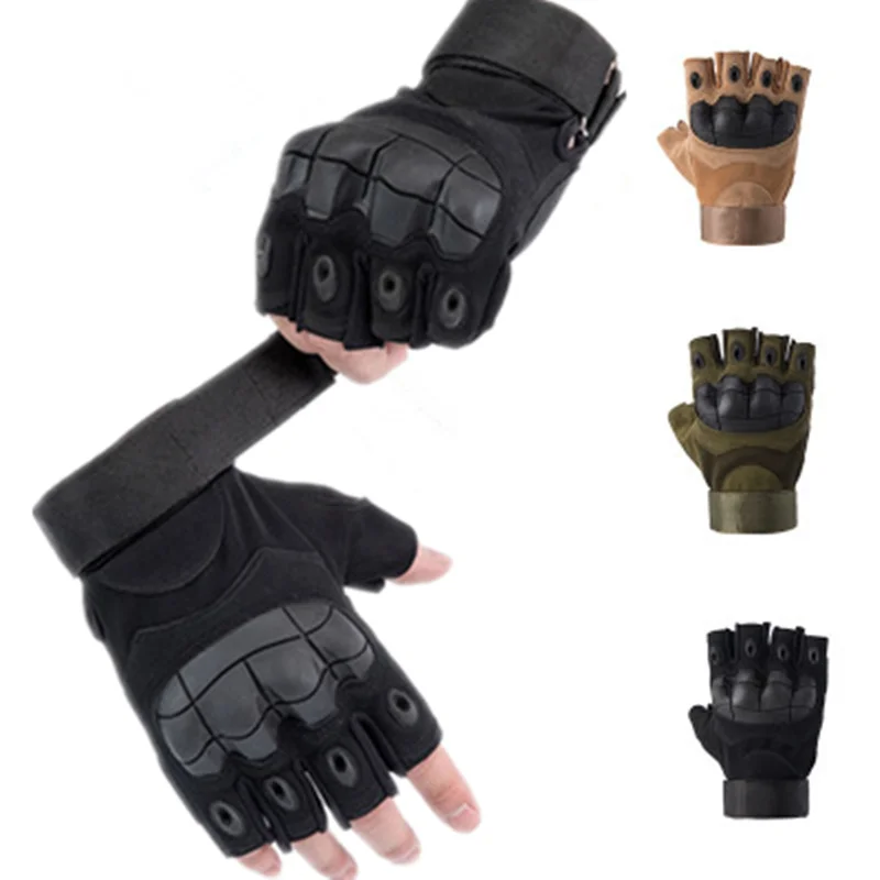 

Special Forces Half Finger Guantes Mittens Women Men Leather Gym Fitness Gloves Army Tactical Gloves Fingerless Military Gloves