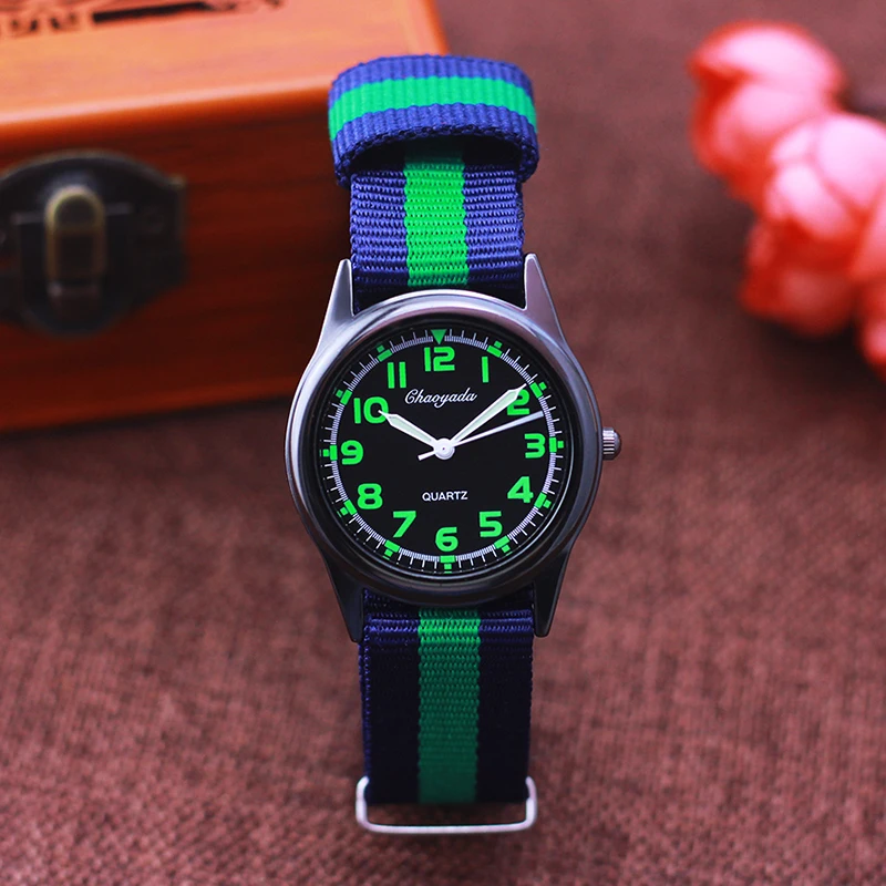 Chaoyada Donna Uomo Cinturino In Tela A Righe Colorate Orologi Da Polso Bambini Bambino Ragazzi Ragazze Studenti Orologi Da Prova Digitali Fluorescent