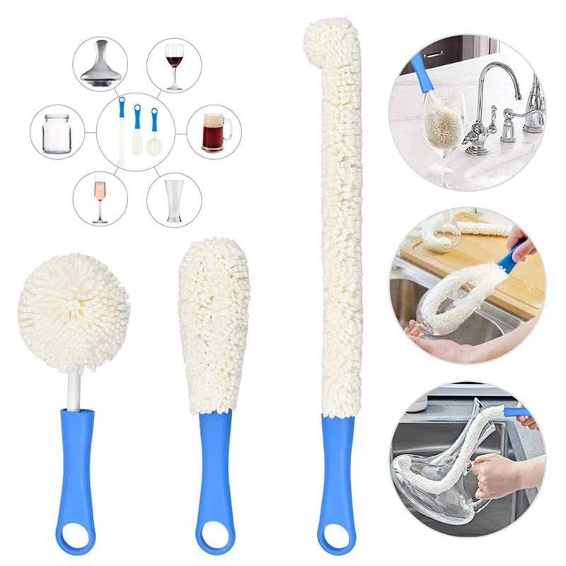 

Soft Foaming Wine Bottle Brush Decanter Goblet Wine Bottle Glass Dusting Brush Flexible Win Bar Set Cleaner