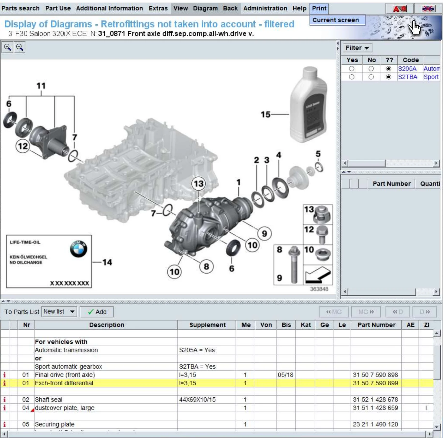 Качественные автоматические детали 31507590899 ATC45L передний дифференциал для BMW X5 F20