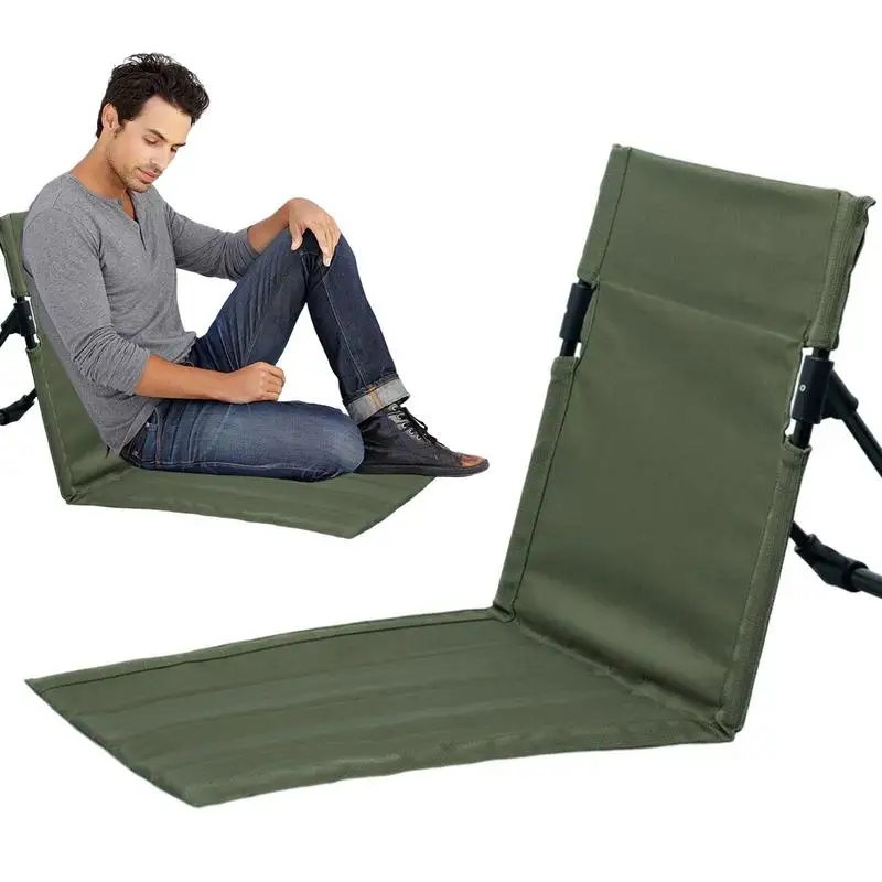 

Portable Beach Chair Lightweight Beach Floor Chair Folding Seat With Back Support Bleacher Chair For Sporting Events And Outdoor