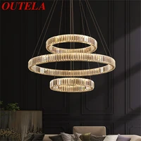 outela modern pendant lamp led round luxury gold hanging decorative chandelier fixtures for hotel living room