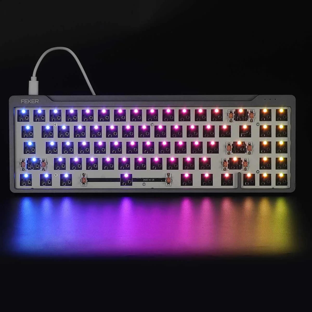 

FEKER 71Keys Hotswap Keyboard DIY Kit Aluminum Case 3/5pin Holy Panda Stabilizer Wired Backlit Mecanical Keyboard Customized Kit