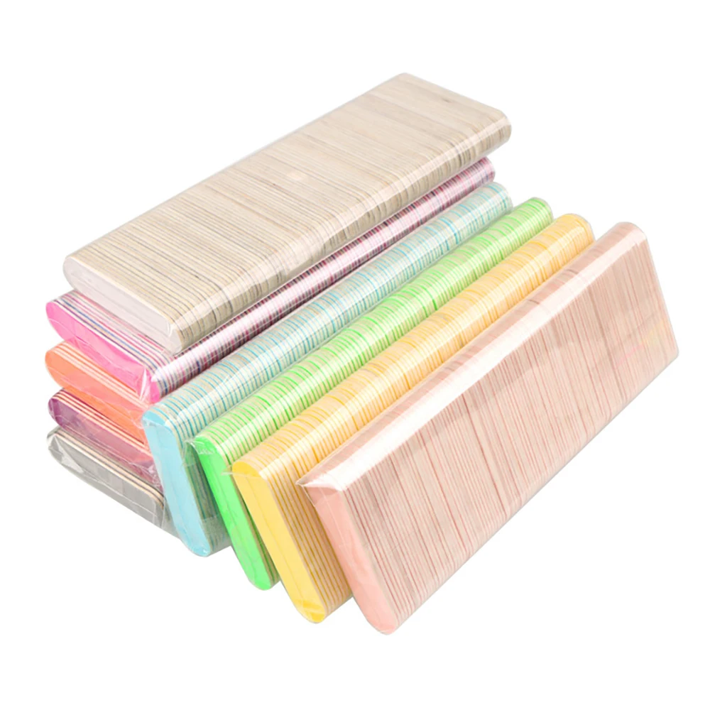 

Professional Nail File For Manicure Sanding Nail Files 100 Pieces/pack Multi-color Grinding Two-sided Nails Tool Files Filer
