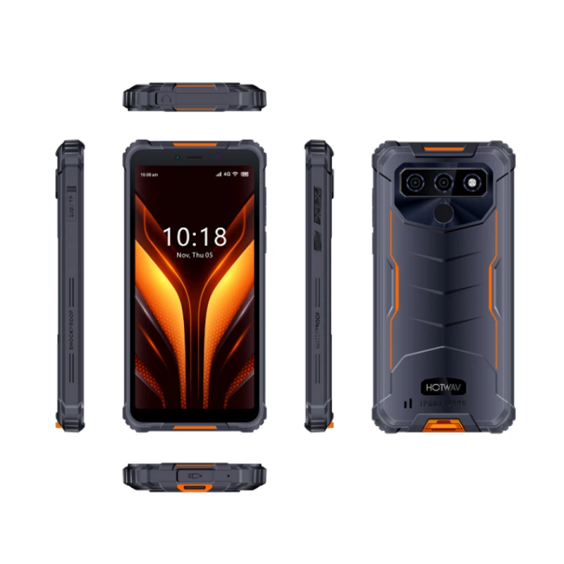 NFC Rugged 4G Smartphone IP68 Android 12 MTK6761 Mobile Phone 4GB 32GB Cellphone 7500mAh 13MP Rear Camera Hotwav T5 Pro