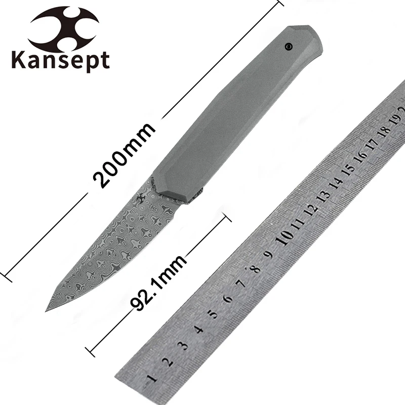 Фото Складные ножи Kansept 1042 Integra 3.63'' с клинком из стали 154CM/Дамасской стали/M390 и рукоятью из титана/G10. Ножи JK Knives: практичные инструменты. №1