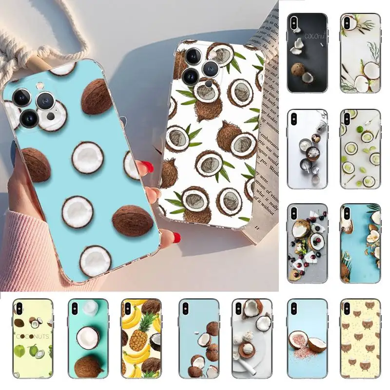 

Yinuoda Fruit Coconut Phone Case for iPhone 11 12 13 mini pro XS MAX 8 7 6 6S Plus X 5S SE 2020 XR case