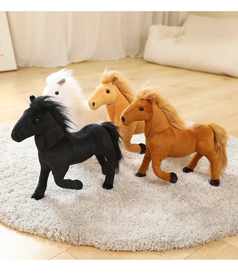 

1pc 26CM Simulation Horse Plush Toys Cute Stuffed Animal Doll Soft Realistic Horse Toy Kids Birthday Gift Home Decoration
