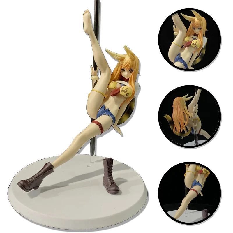 

21CM Anime Two-Dimensional Wild Cat Girl Figure Movable Pole Dance Stripping Sexy Model Toy Decoration Doll Figuine For Girl