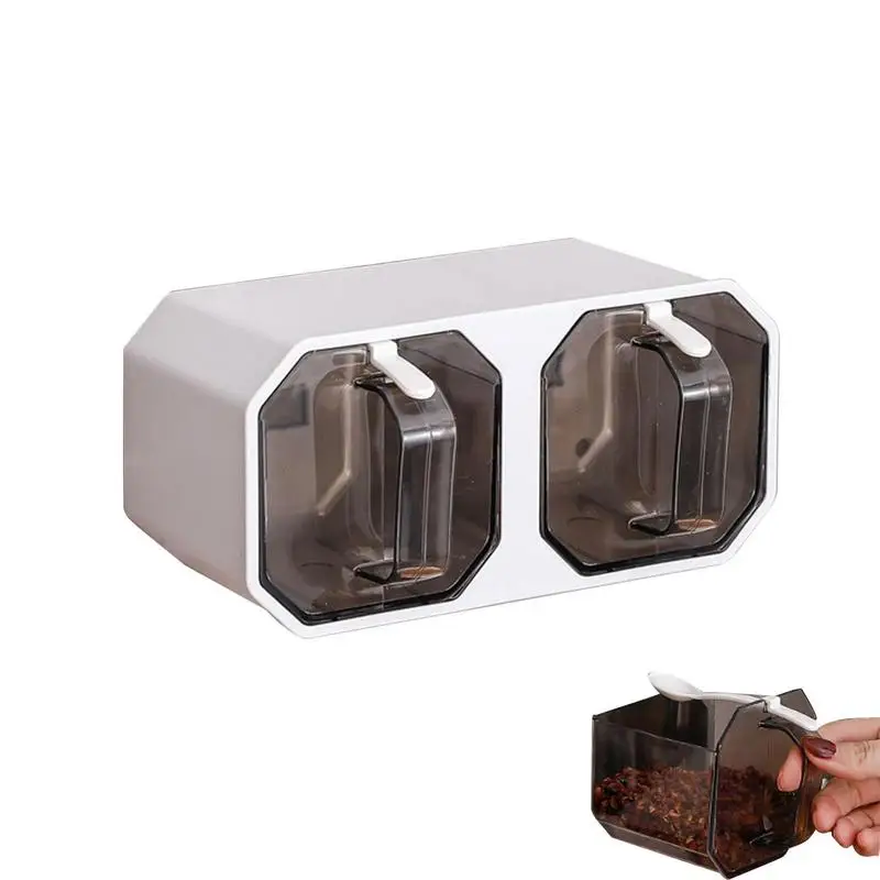 

Wall Spice Rack Spices Seasoning Containers Multi Condiment Dispenser Bottle Salt Pepper Sugar Storage Organizer Container For